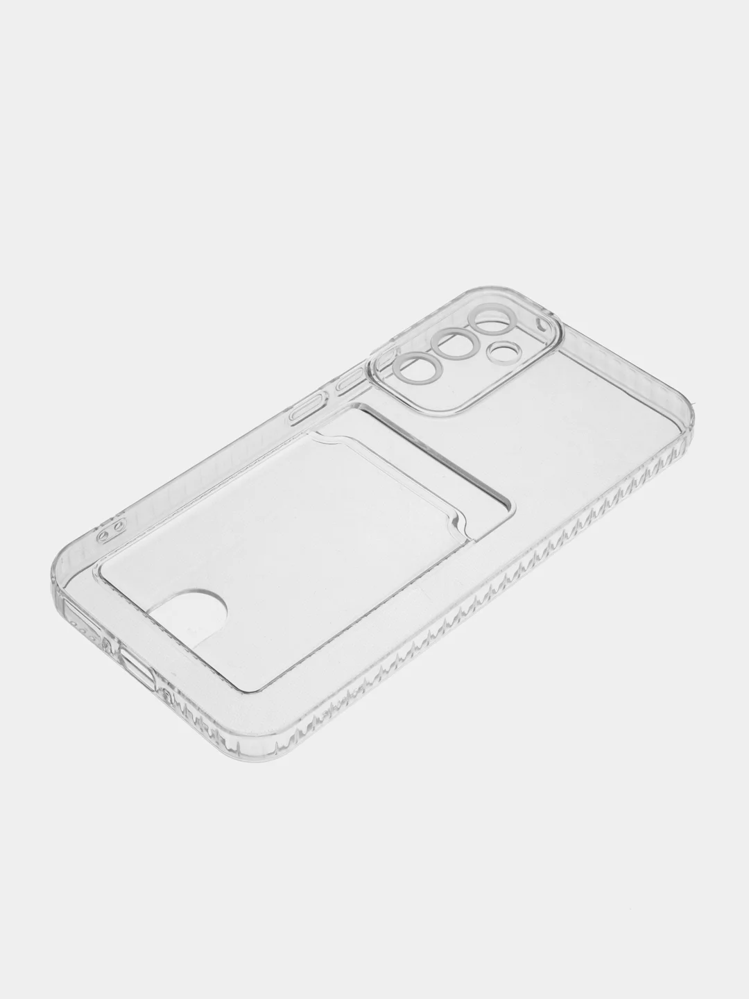 Прозрачный чехол ROSCO для Samsung Galaxy A34 с кармашком и защитой камер, картхолдер с карманом