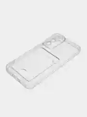 Прозрачный чехол ROSCO для Samsung Galaxy A34 с кармашком и защитой камер, картхолдер с карманом