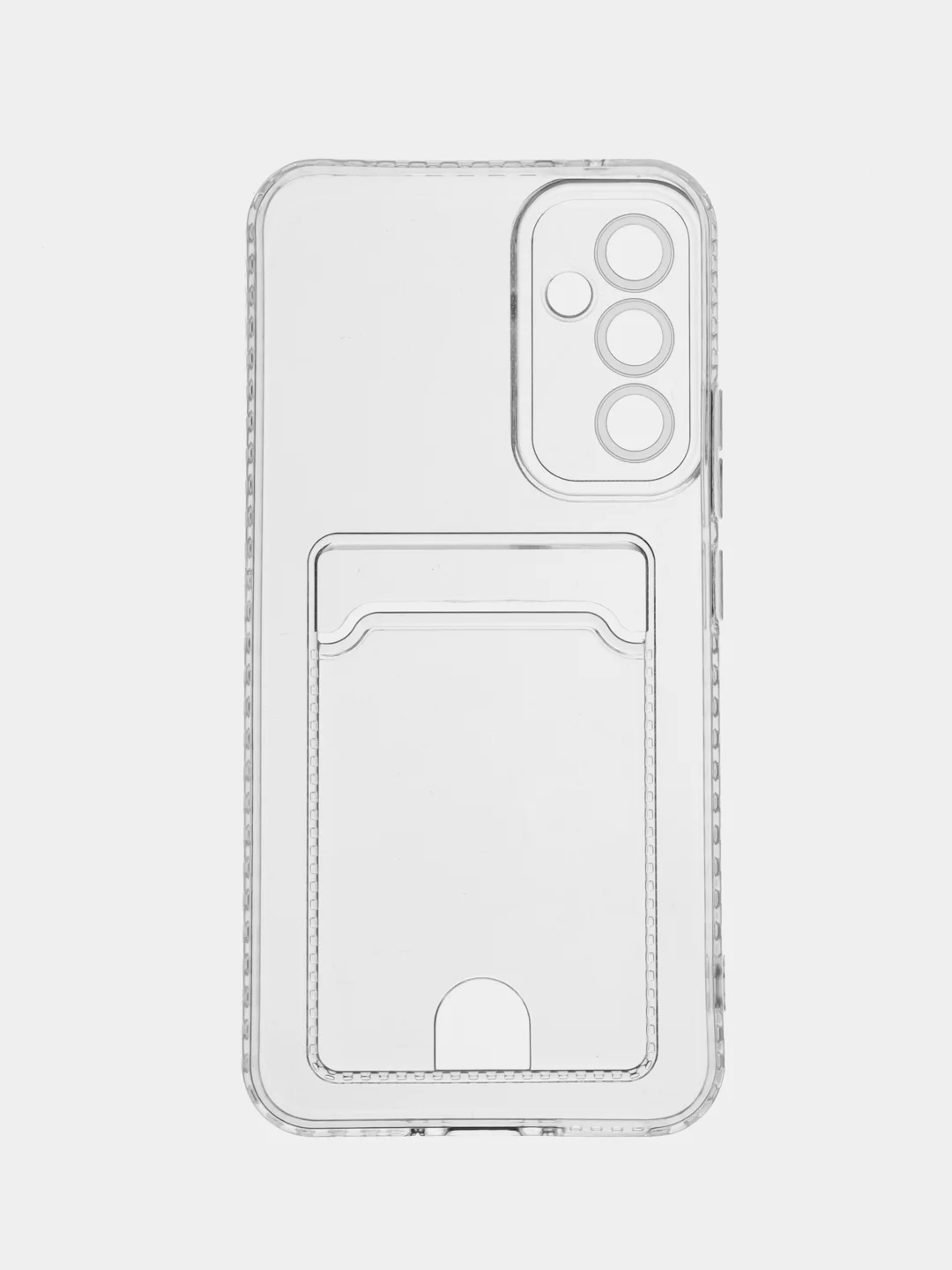 Прозрачный чехол ROSCO для Samsung Galaxy A34 с кармашком и защитой камер, картхолдер с карманом