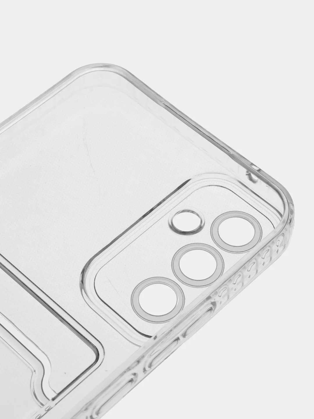 Прозрачный чехол ROSCO для Samsung Galaxy A34 с кармашком и защитой камер, картхолдер с карманом