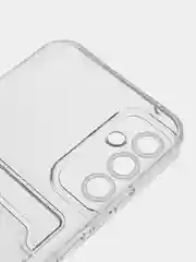 Прозрачный чехол ROSCO для Samsung Galaxy A34 с кармашком и защитой камер, картхолдер с карманом