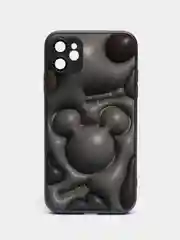 Черный чехол силиконовый для iPhone 11, со стеклянной панелью, с защитой для камеры