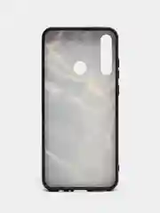 Накладка для Huawei Y6P (2020) силиконовая текстурный принт, мрамор черный