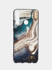 Накладка для Huawei Y6P (2020)/ Honor 9C силиконовая текстурный принт, мрамор мультиколор