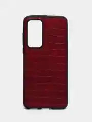 Накладка для Huawei P40 (2020) под кожу "Змея", бордовый
