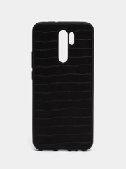 Накладка для Xiaomi Redmi 9 под кожу "Змея", черный