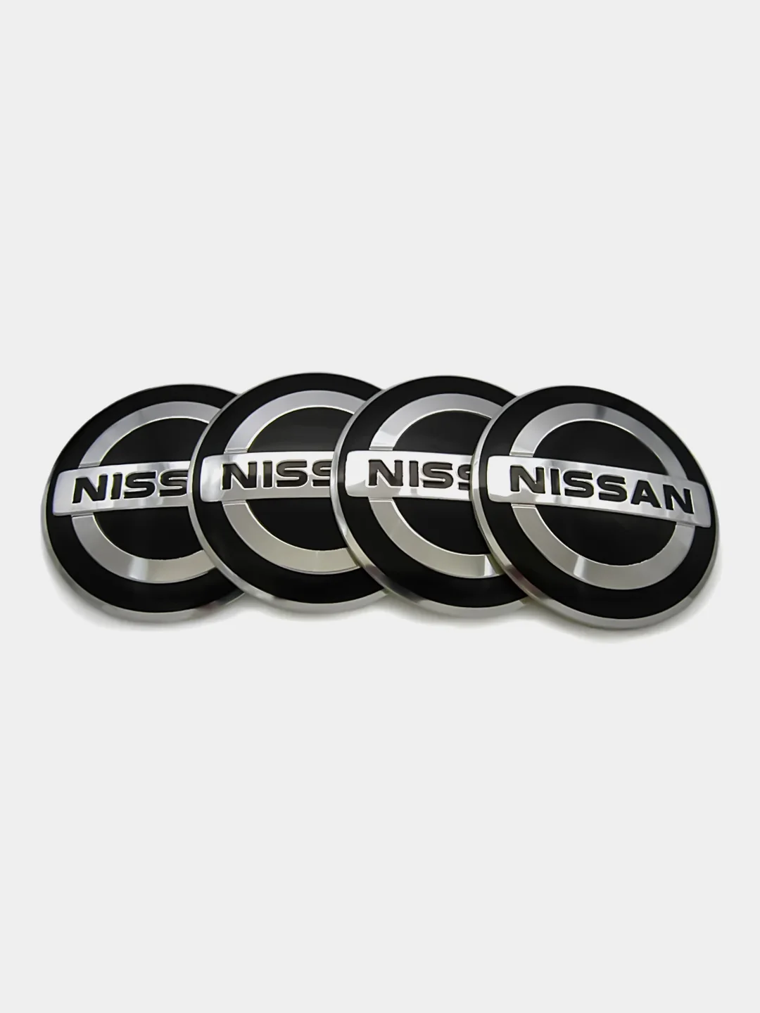 Черный наклейки на диски, колпаки Nissan сферическая, изогнутая ниссан, 4 штуки