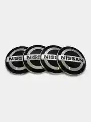 Черный наклейки на диски, колпаки Nissan сферическая, изогнутая ниссан, 4 штуки