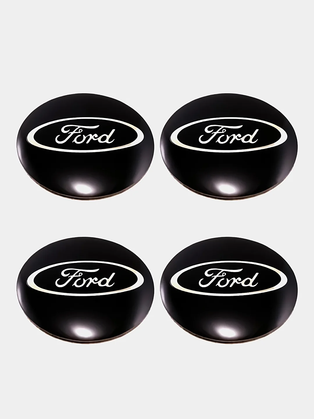 Черный наклейки на диски, колпаки Ford сферические, изогнутые, Форд, 4 штуки
