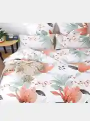 Коралловый комплект постельного белья Евро, хлопок/ 1,5 спальное , 2-х спальное