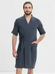 Серый халат мужской муслин