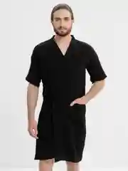 Черный халат мужской муслин