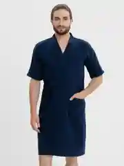 Синий меланж халат мужской муслин