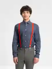 Красный подтяжки однотонные мужские