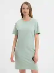 Мятный платье женское свободное, туника, платье-футболка