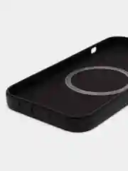 Черный чехол MagSafe для iPhone 14 кожаный BROSCORP с бортиком защитой камер микрофиброй, экокожа