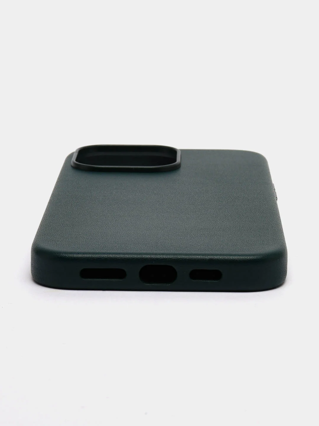 Зеленый чехол MagSafe для iPhone 14 Pro Max кожаный BROSCORP с защитой камер, микрофиброй, экокожа