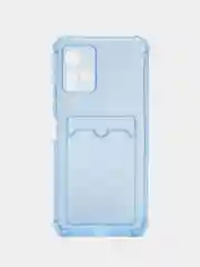 Голубой чехол для Vivo Y33s, Y21 2021 (Виво У33с, У21 2021), прозрачный, с карманом для карты