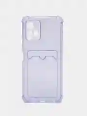 Лавандовый чехол для Vivo Y33s, Y21 2021 (Виво У33с, У21 2021), прозрачный, с карманом для карты