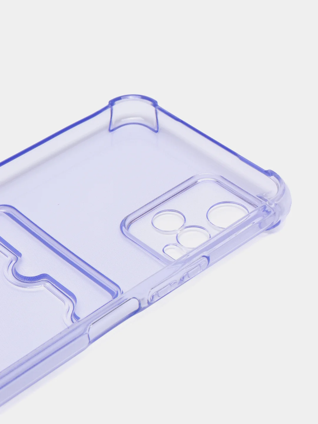 Лавандовый чехол для Vivo Y33s, Y21 2021 (Виво У33с, У21 2021), прозрачный, с карманом для карты