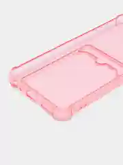 Розовый чехол для Vivo Y33s, Y21 2021 (Виво У33с, У21 2021), прозрачный, с карманом для карты
