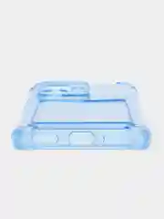 Голубой чехол противоударный Realme 10 Pro Plus (Реалми 10 Про Плюс) прозрачный с карманом для карты