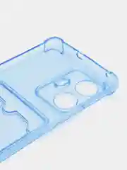 Голубой чехол противоударный Realme 10 Pro Plus (Реалми 10 Про Плюс) прозрачный с карманом для карты