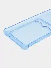 Голубой чехол противоударный Realme 10 Pro Plus (Реалми 10 Про Плюс) прозрачный с карманом для карты