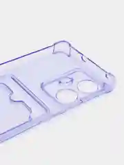 Лавандовый чехол противоударный Realme 10 Pro Plus (Реалми 10 Про Плюс) прозрачный с карманом для карты