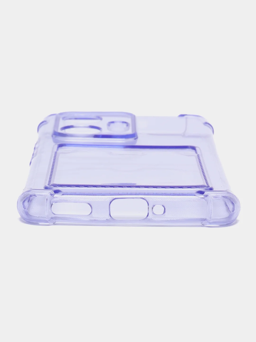 Лавандовый чехол противоударный Realme 10 Pro Plus (Реалми 10 Про Плюс) прозрачный с карманом для карты
