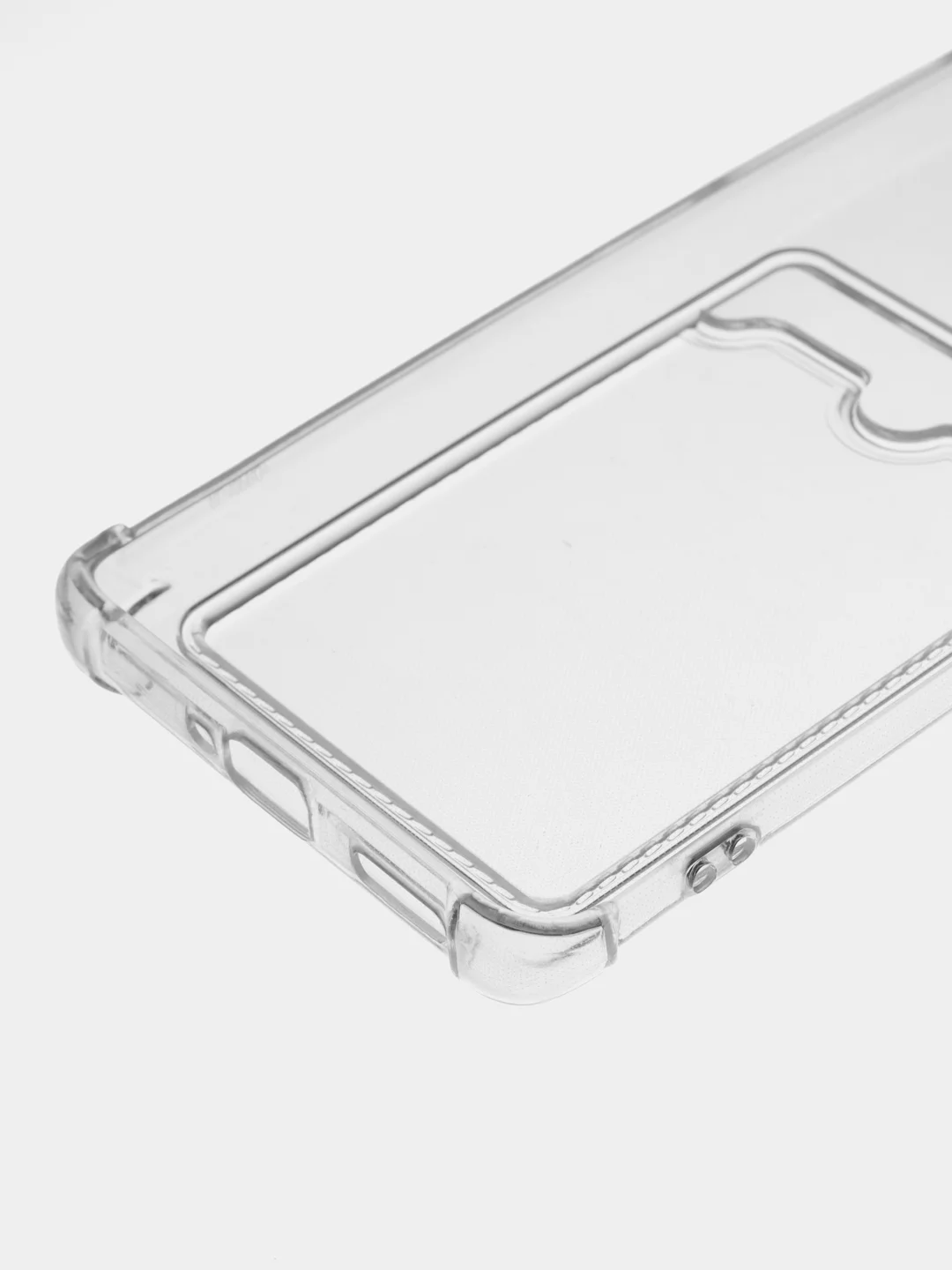 Прозрачный чехол противоударный Realme 10 Pro Plus (Реалми 10 Про Плюс) прозрачный с карманом для карты