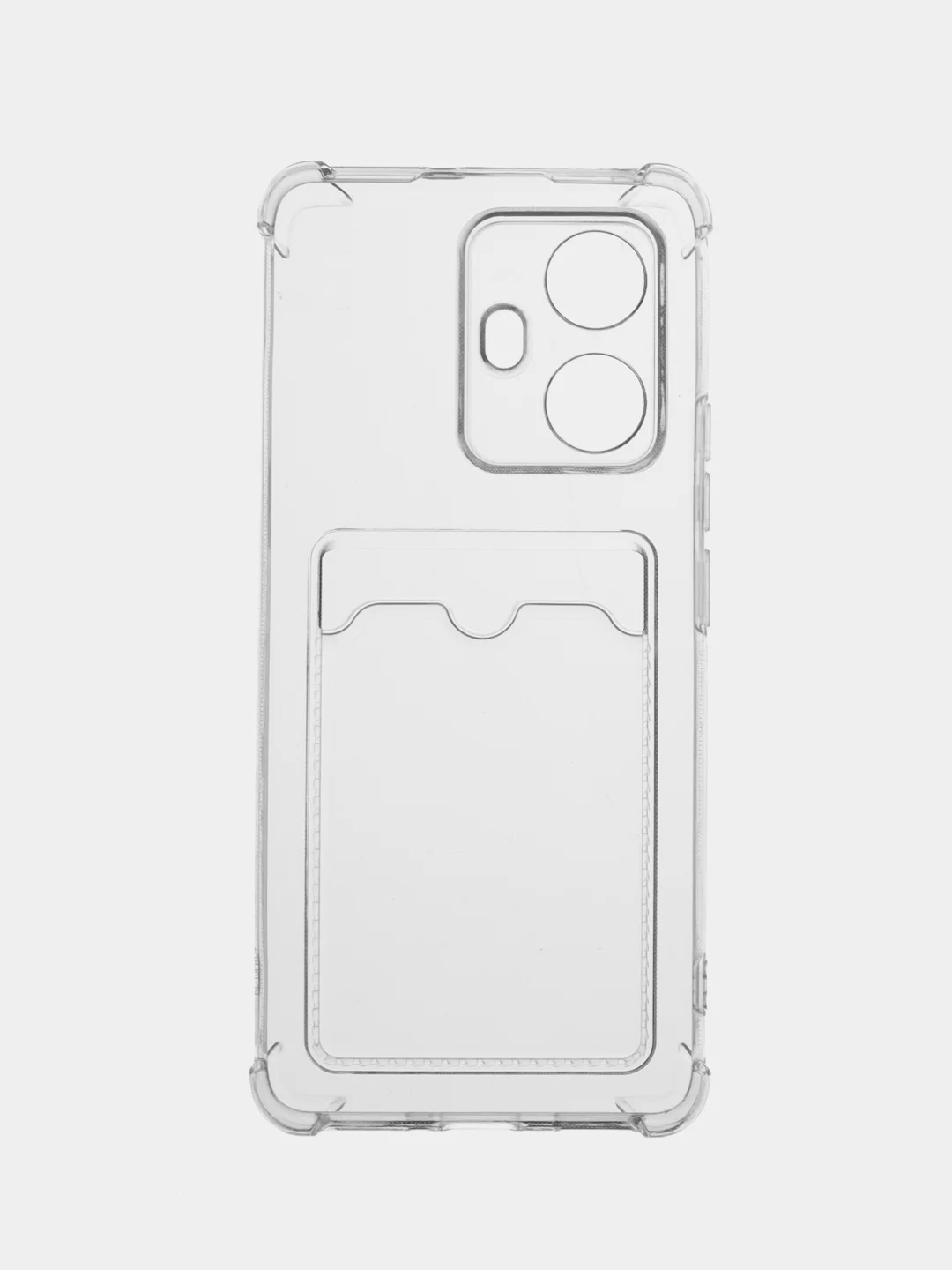 Прозрачный чехол противоударный Realme 10 Pro Plus (Реалми 10 Про Плюс) прозрачный с карманом для карты