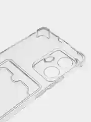 Прозрачный чехол противоударный Realme 10 Pro Plus (Реалми 10 Про Плюс) прозрачный с карманом для карты