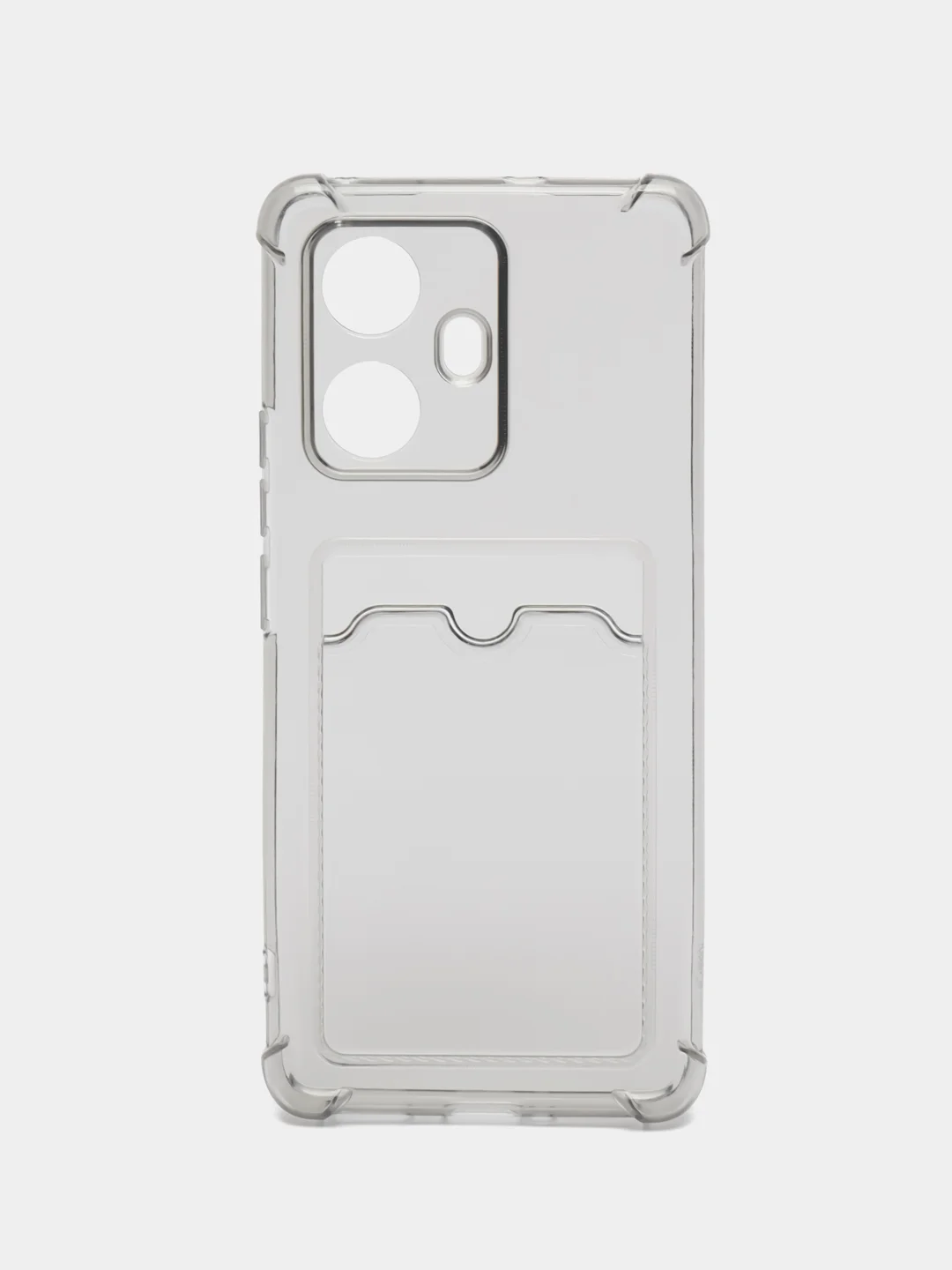 Черный чехол противоударный Realme 10 Pro Plus (Реалми 10 Про Плюс) прозрачный с карманом для карты