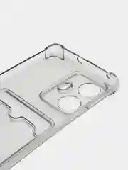 Черный чехол противоударный Realme 10 Pro Plus (Реалми 10 Про Плюс) прозрачный с карманом для карты