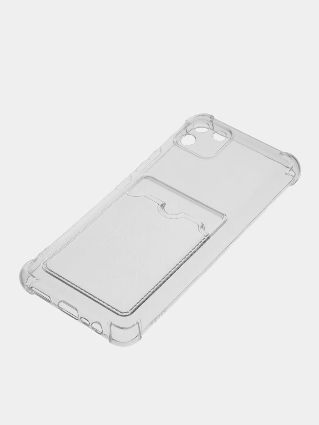 Прозрачный чехол противоударный Realme C11 2020 / Реалми С11 2020 прозрачный, с карманом для карты