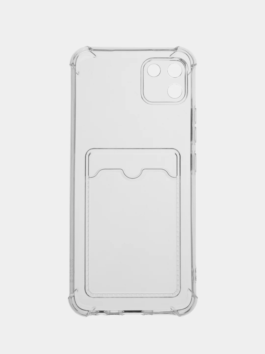 Прозрачный чехол противоударный Realme C11 2020 / Реалми С11 2020 прозрачный, с карманом для карты