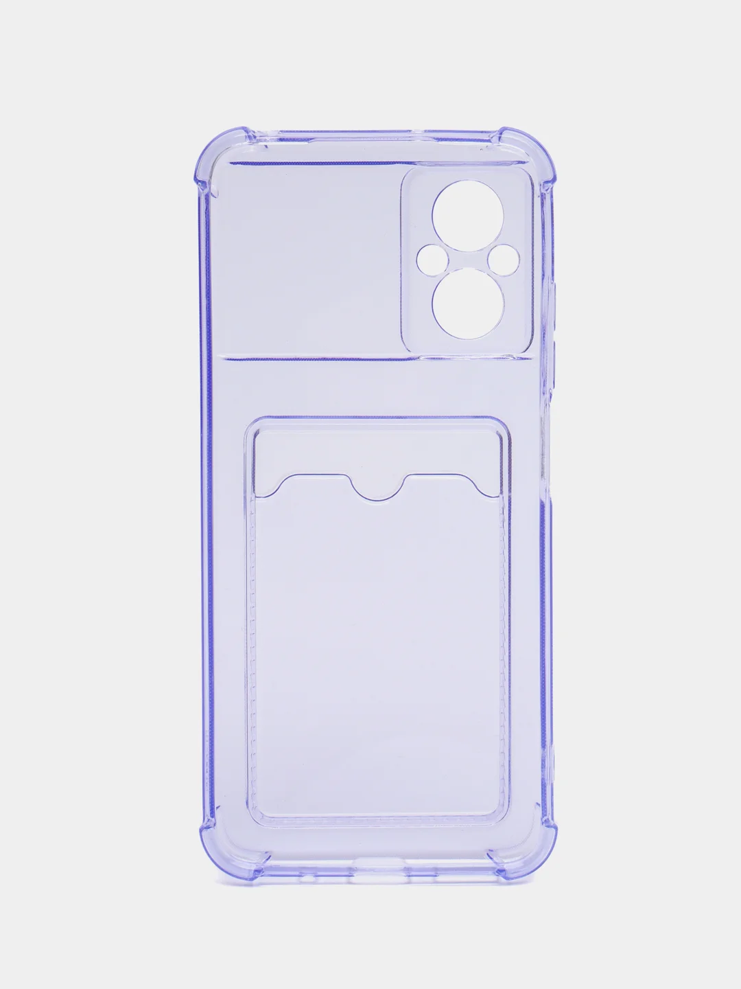 Лавандовый чехол для Xiaomi Poco M5 / Сяоми Поко М5 прозрачный, с карманом для карты