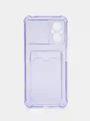 Лавандовый чехол для Xiaomi Poco M5 / Сяоми Поко М5 прозрачный, с карманом для карты