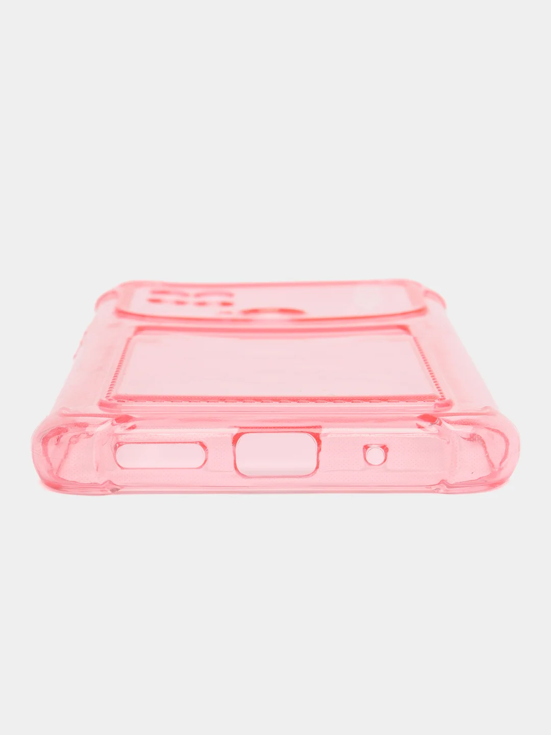 Розовый чехол Xiaomi Redmi 10C / Poco C40, Поко С40 прозрачный противоударный с карманом для карты