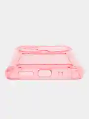 Розовый чехол Xiaomi Redmi 10C / Poco C40, Поко С40 прозрачный противоударный с карманом для карты