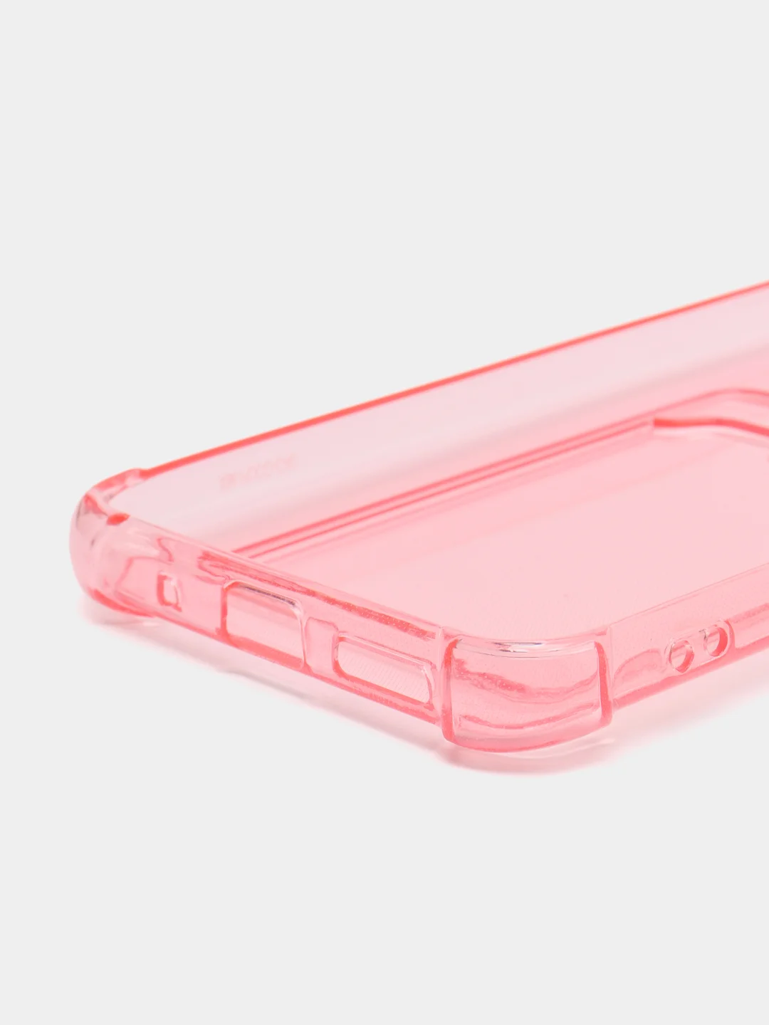 Розовый чехол Xiaomi Redmi 10C / Poco C40, Поко С40 прозрачный противоударный с карманом для карты