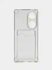 Черный чехол противоударный Honor 70 / Хонор 70, прозрачный, с карманом для карты