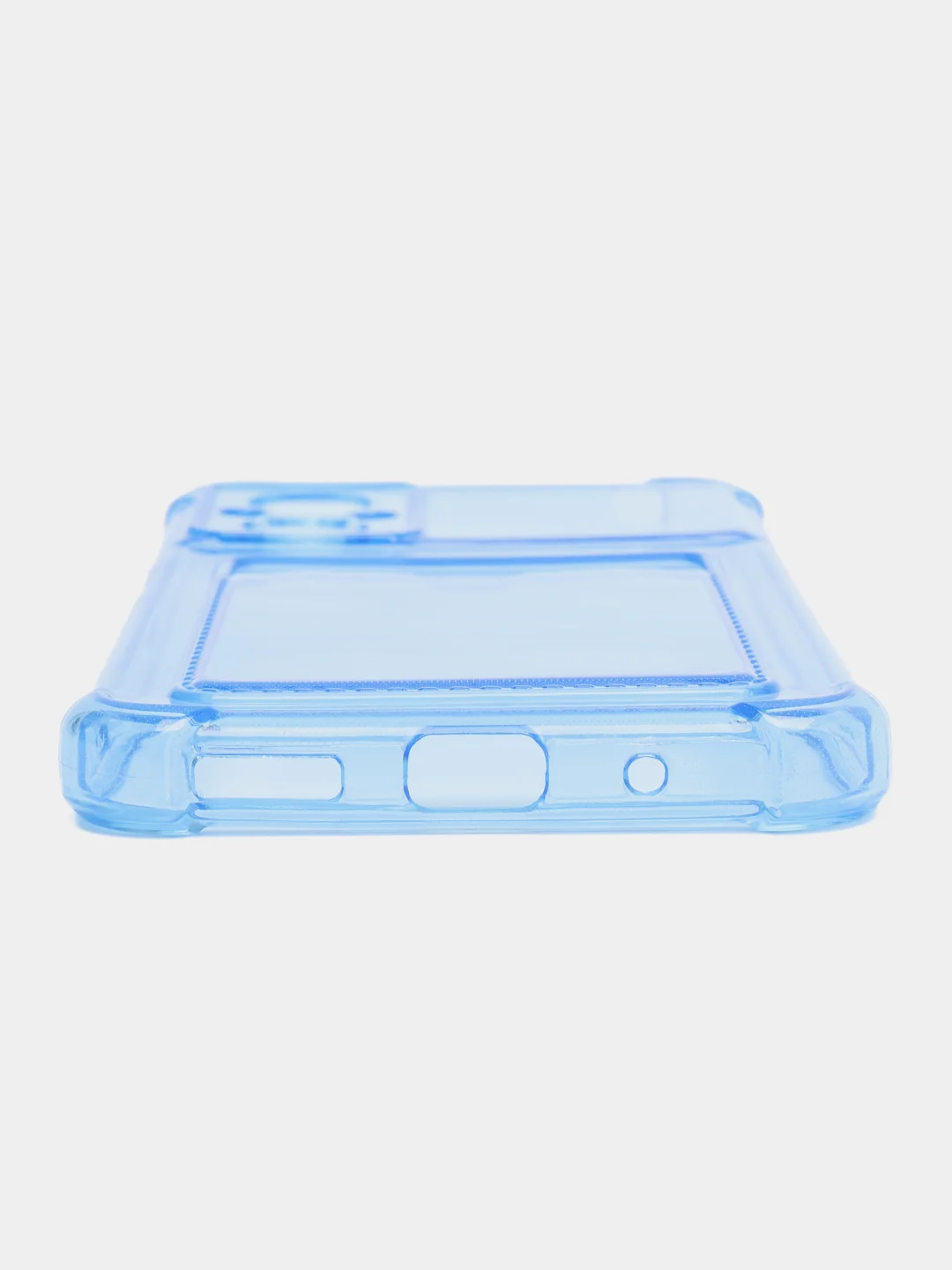 Голубой чехол для Xiaomi Poco M5 / Сяоми Поко М5 прозрачный, с карманом для карты