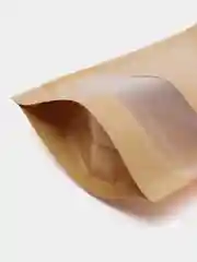 Хаки трехпалый пакет упаковочный, дой-пак крафтовый, металлизированный, с окном и зип-замком 50