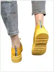 Горчичный женские лоферы осень-весна