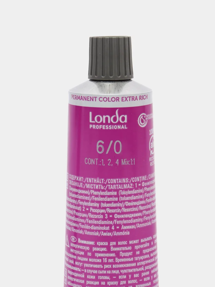 Londa Professional стойкая крем-краска для волос 6/0 темный блонд, 60 мл