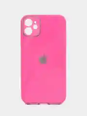 Фуксия чехол для iPhone (Айфон) 11 и 11 Pro Max с прямыми бортами под 12 айфон, стеклянный