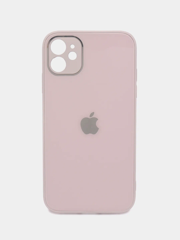 Чехол для iPhone (Айфон) 11 и 11 Pro Max с прямыми бортами под 12 айфон, стеклянный