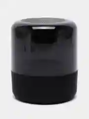 Черный портативная Bluetooth колонка-ночник с прозрачным корпусом, с красочным рельефным свечением